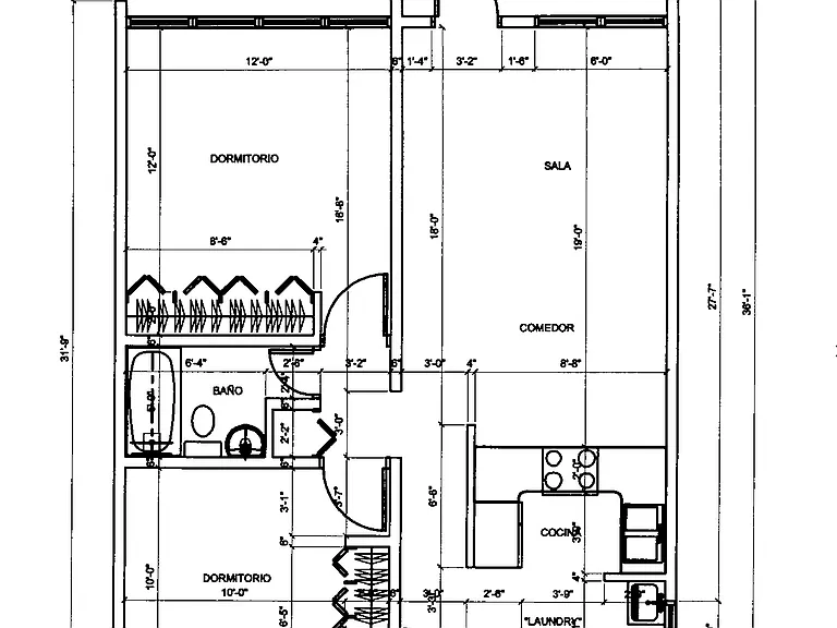 Buena Vida Apartment 102 Space distribution