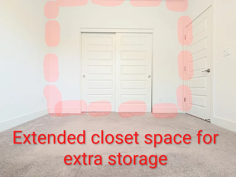 Extended closet space for extra storage.