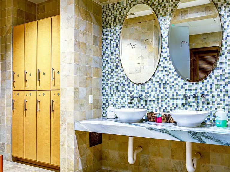 Private spa with lockers and dressing areas