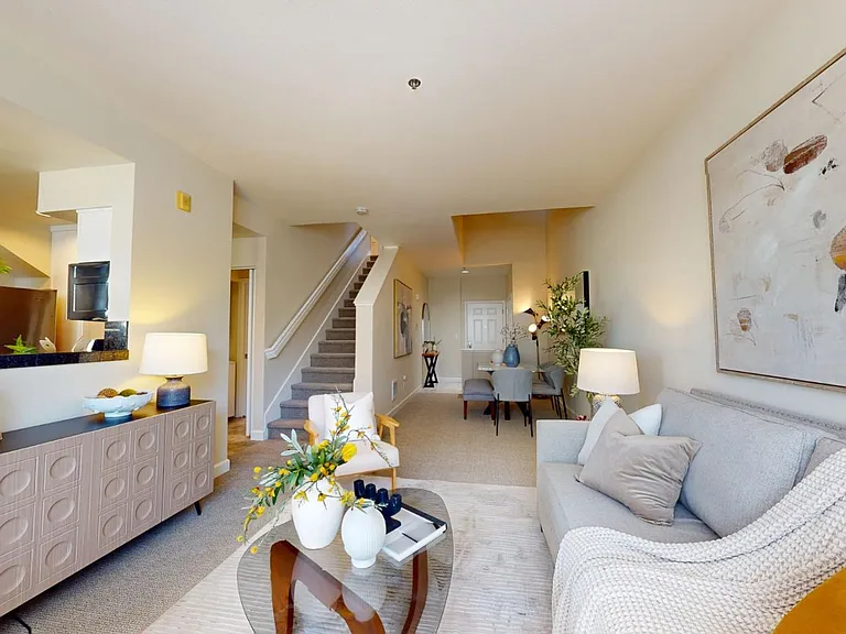 Living, dining, foyer.