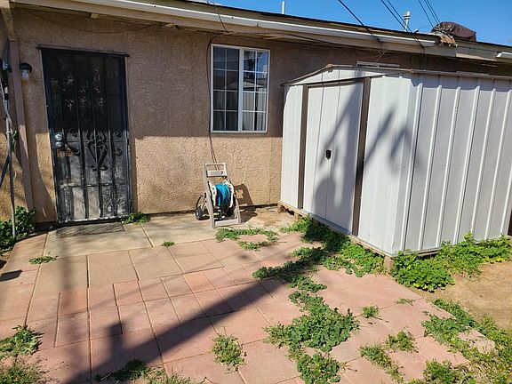 Storage Shed in private backyard __