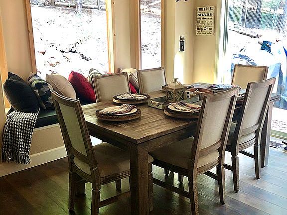 Dining area with window seat