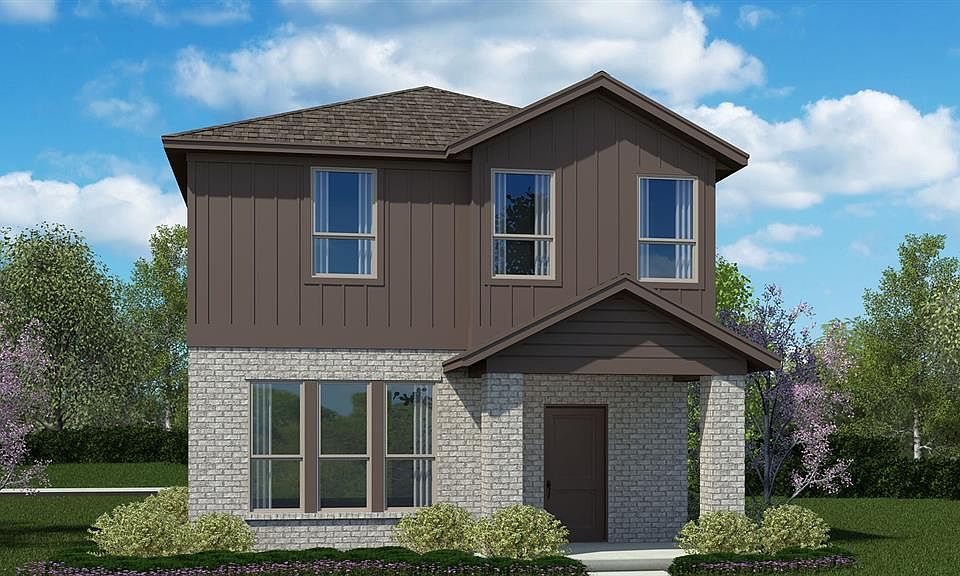 Front Elevation - D.R. Horton''s Hazelnut floorplan, elevation A - All Home and community information, including pricing, included features, terms, availability and amenities, are subject to change at any time without notice or obligation. All Drawings, pictures, photographs, video, square footages, floor plans, elevations, features, colors and sizes are approximate for illustration purposes only and will vary from the homes as built.