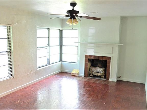 Living room with a fireplace