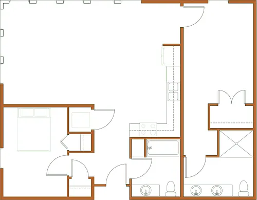 Floor plan 2 bed 2 bath