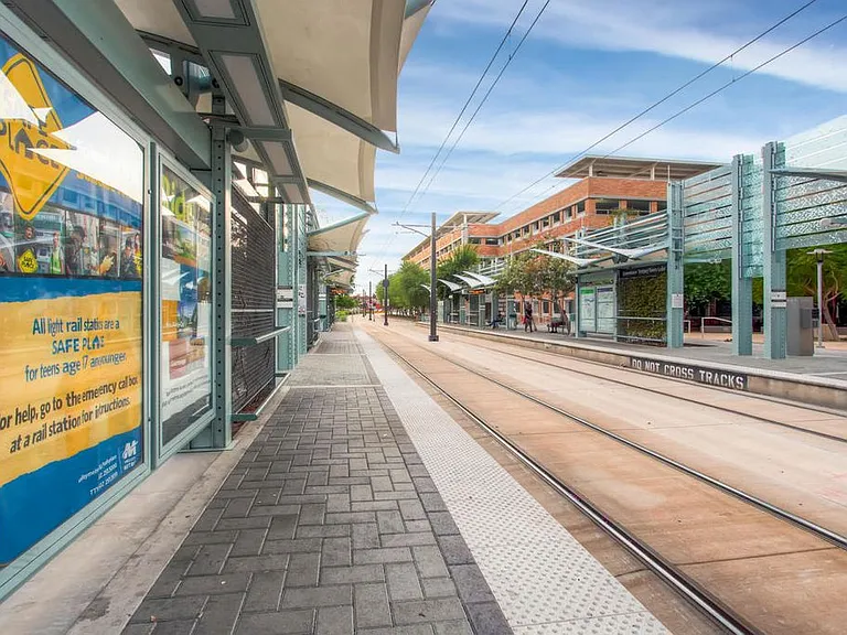 Light Rail stop across the street.