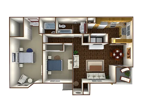 Floor plan 2 Bed Unfurnished Upstairs