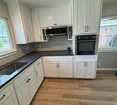 View towards stove and oven wall (prior to stove top installation)