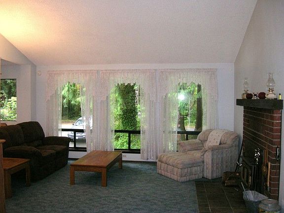 Living room with cozy fireplace