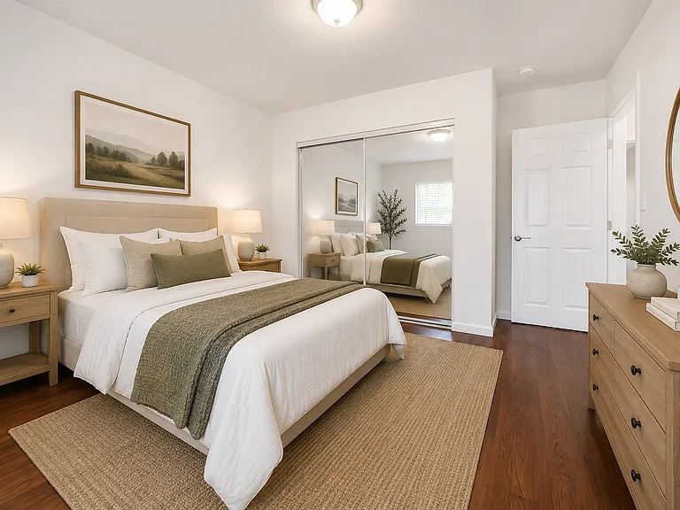 Second bedroom as guest room virtually staged