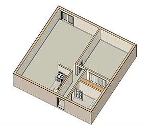 Floor plan 1 Bedroom 1 Bath