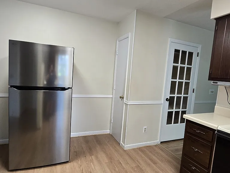 refrigerator, pantry, and dining room closet storage