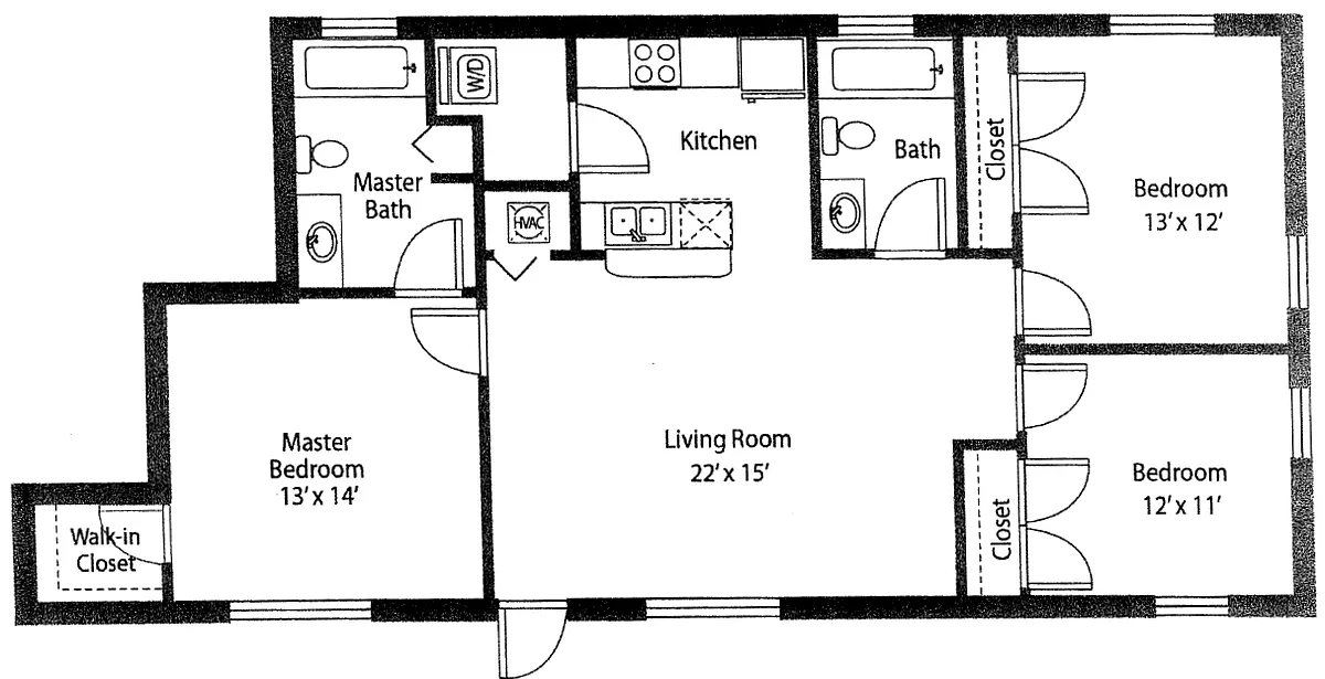Floor plan C2_GrandCay1 - Three Bedroom, Two Bathroom