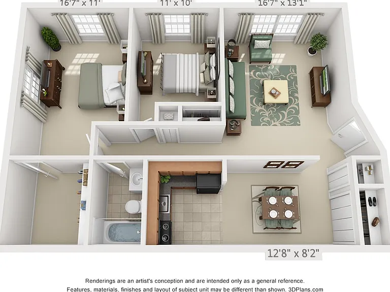2 BEDROOM, 1 BATH - 850 SF 2 BEDROOM, 1 BATH - 850 SF