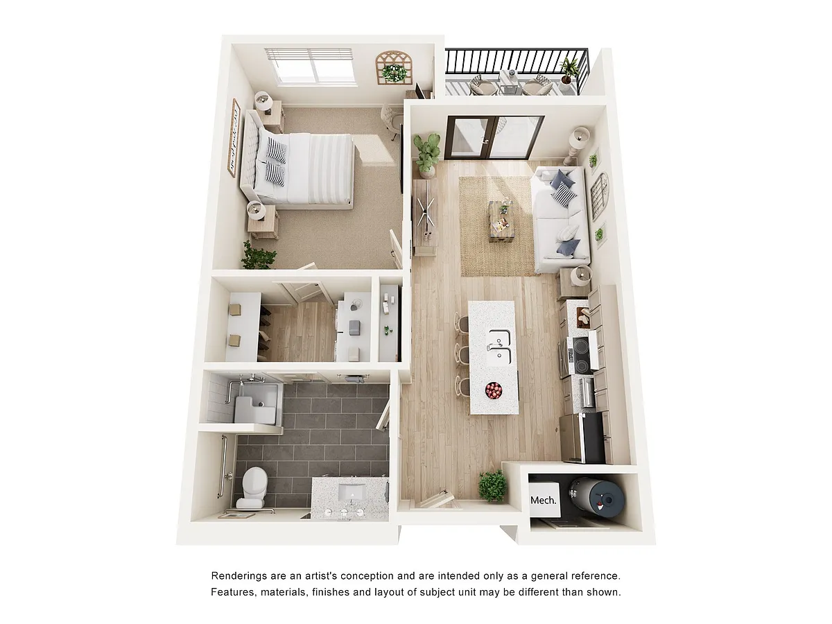 Floor plan 1B ADA