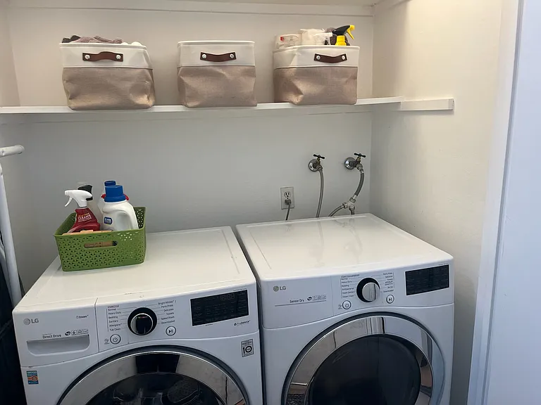 Laundry in closet on top floor