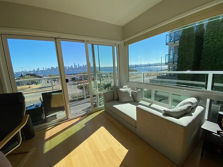 Living Room Alcove or Home Office Setup Area. This grey lounger has the option to stay as it's in great condition