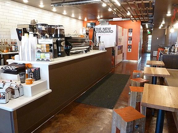 Coda Coffee is downstairs