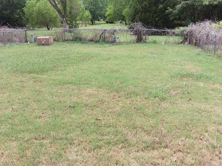 fenced backyard