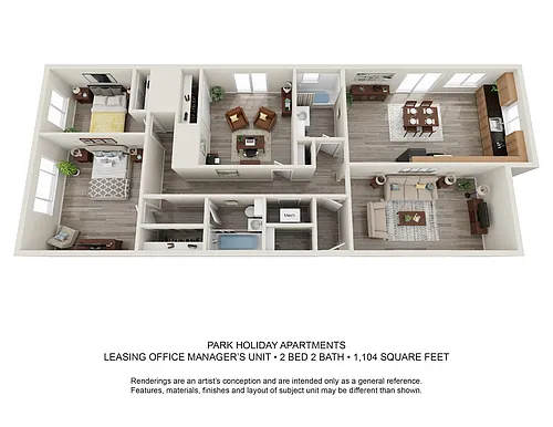 Floor plan 2 Beds 2 Baths