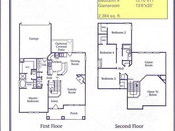 Approximate room dimensions.