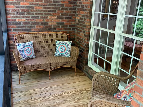 Screened porch with fans