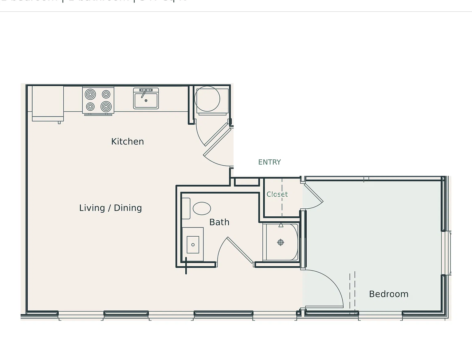 1 bed, 547 sqft, $1,845 — Photo 2