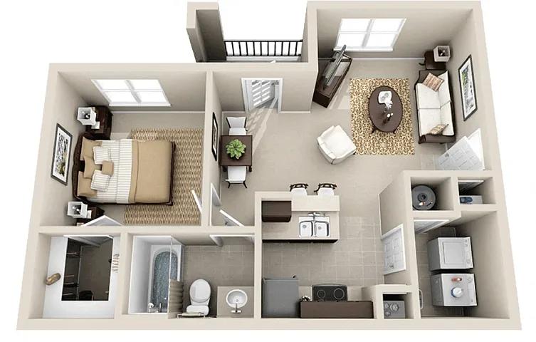 Floor plan 1 BED 1 BATH
