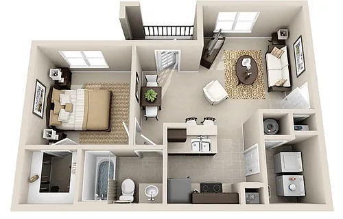 Floor plan 1 BED 1 BATH