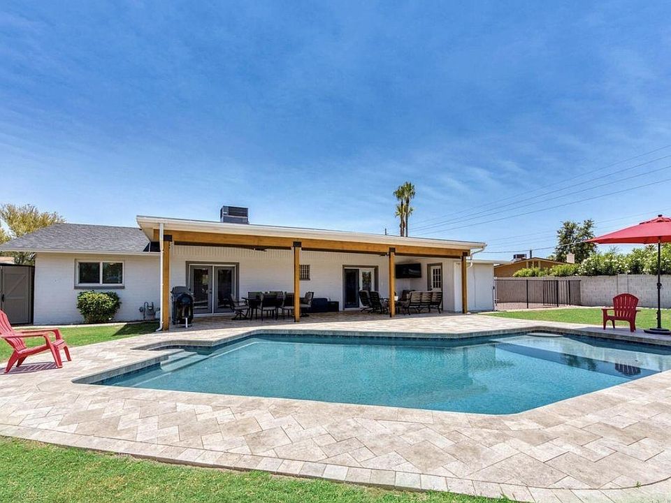 Pool and covered patio area