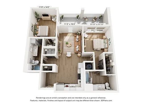 Floor plan 2BR TYPE F