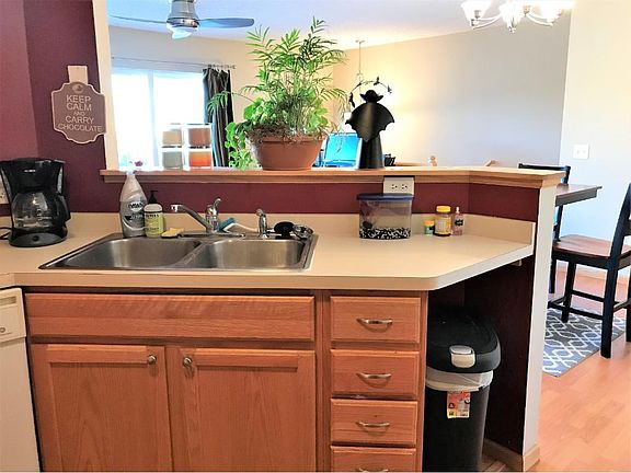 Kitchen opens up to the dining and living room
