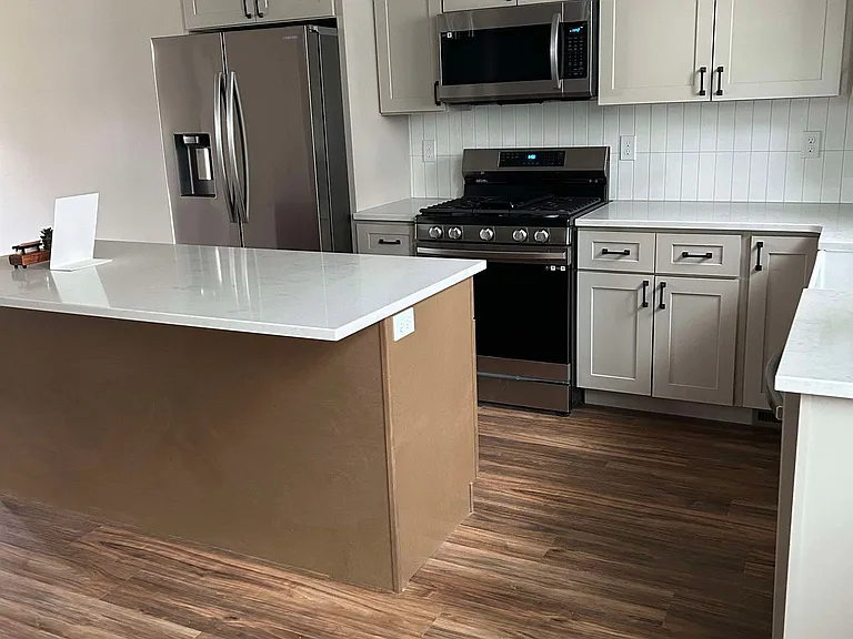 Open concept brand new appliances kitchen