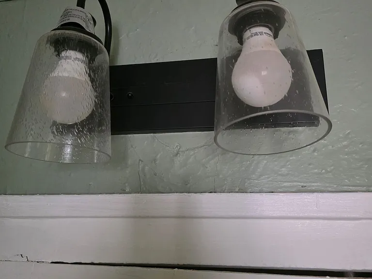 new Light fixture in the bathroom