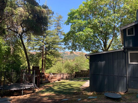 View from cottage yard towards main house and valley