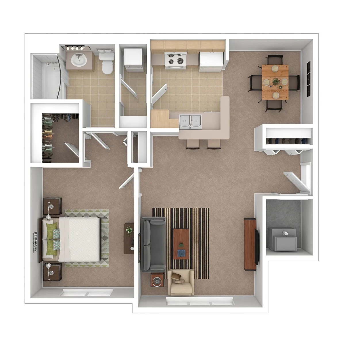 Floor plan One Bedroom One Bathroom Market