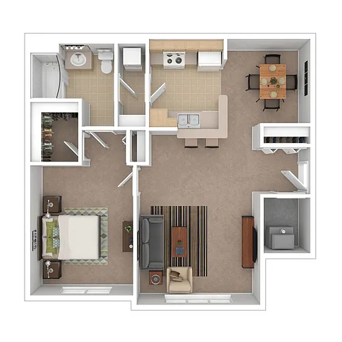 Floor plan One Bedroom One Bathroom Market