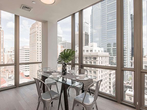 Dine with a city view.