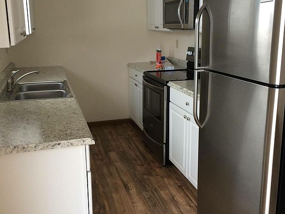 Kitchen with stainless steel appliances