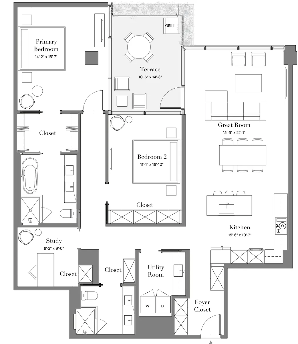 Floor plan 06 | 2B-03 | 2 Bed | 2 Bath