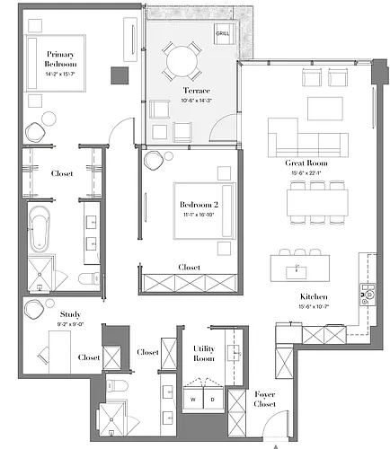 Floor plan 06 | 2B-03 | 2 Bed | 2 Bath