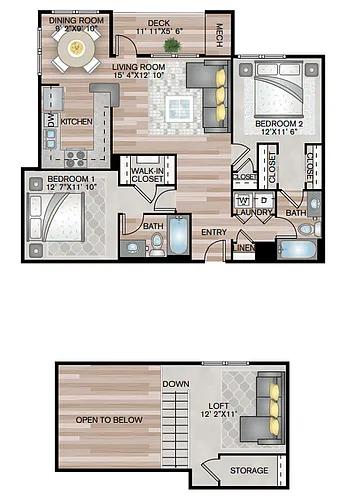Floor plan The Belmont with Loft