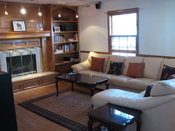 Large family room with fireplace