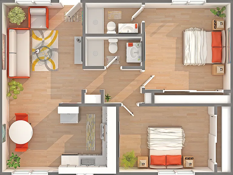 Nautilus | 2-Bedroom Floorplan Nautilus | 2-Bedroom Floorplan