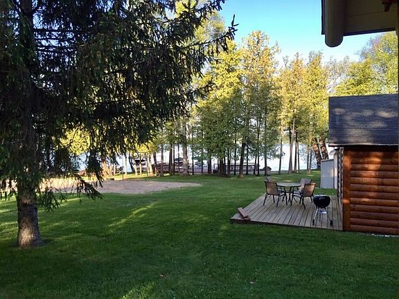 View of the lake from deck.
