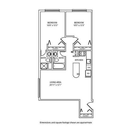 Floor plan 2 Bedroom / 2 Bath_819