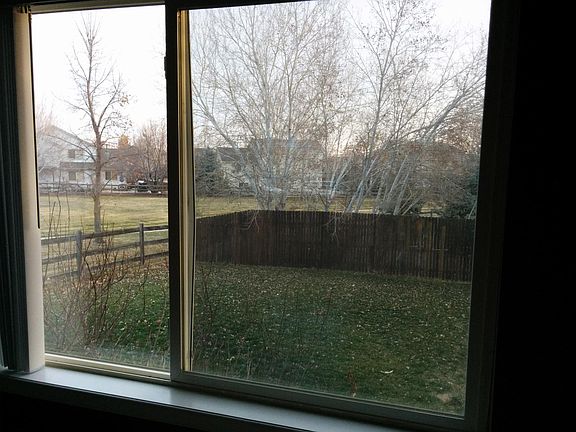 View out kitchen window - back yard and greenbelt