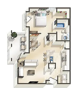 Floor plan 1D-5 Income Qualified