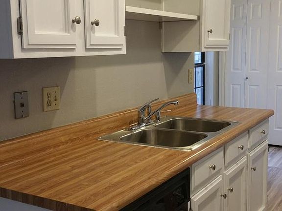 Kitchen with refaced cabinets and shelving-2017
