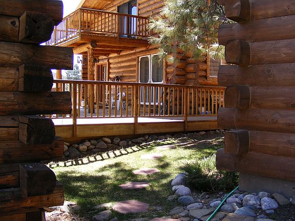 back deck on main log cabin